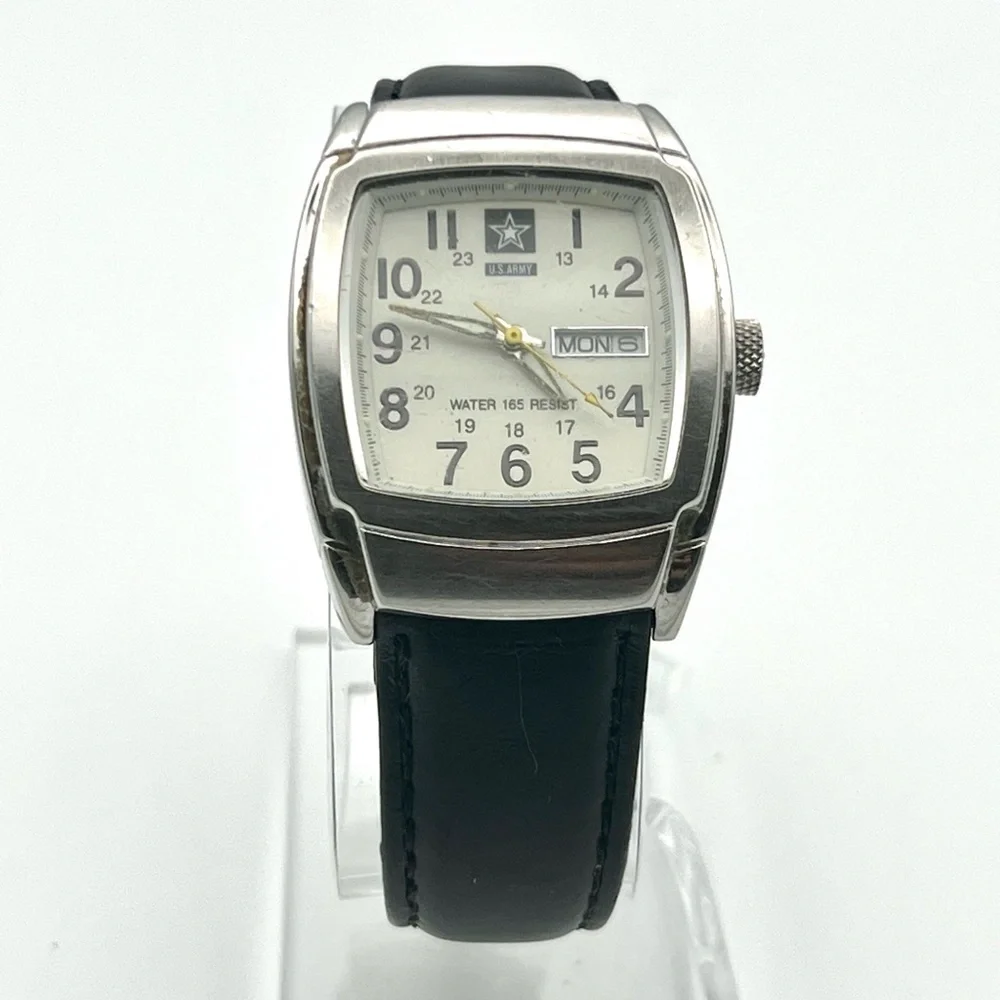 Unisex US Army Rectangular All Stainless Steel Watch Working
